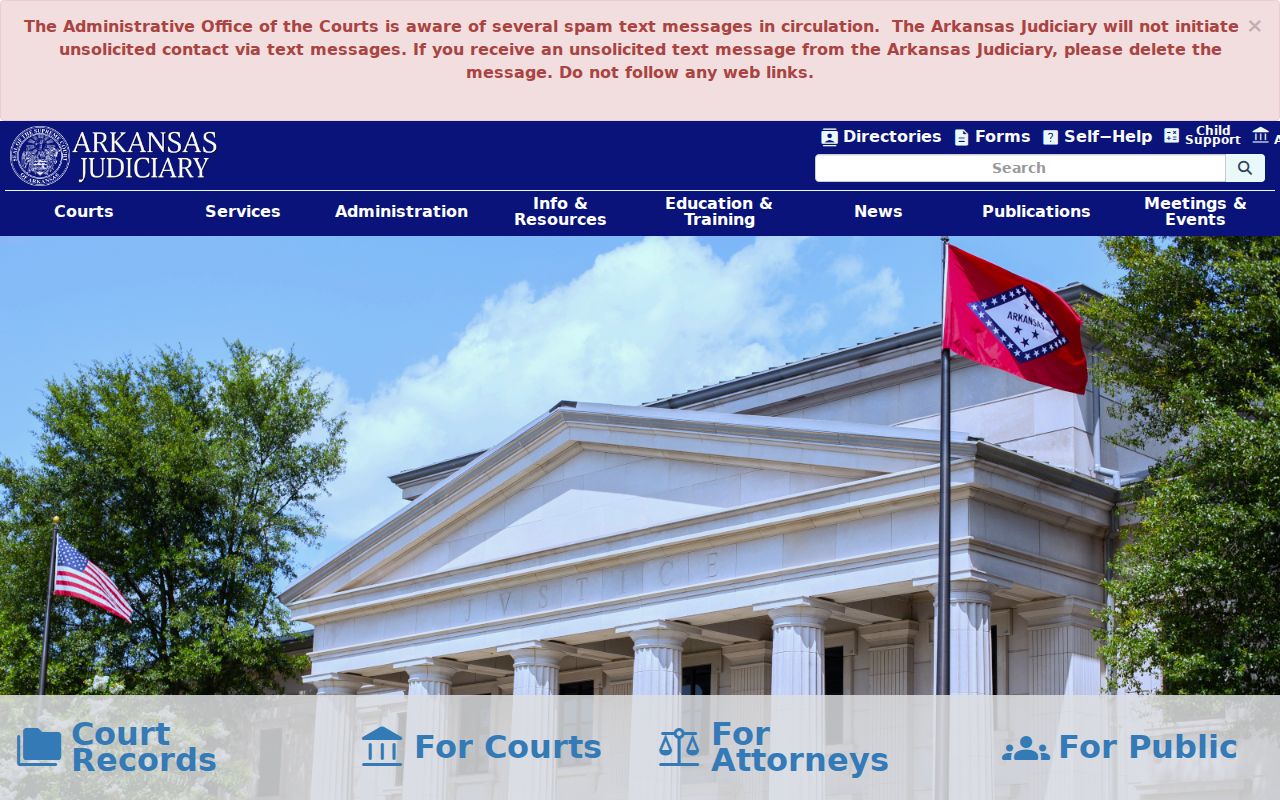 Arkansas Judiciary website used to locate Howard County criminal courts