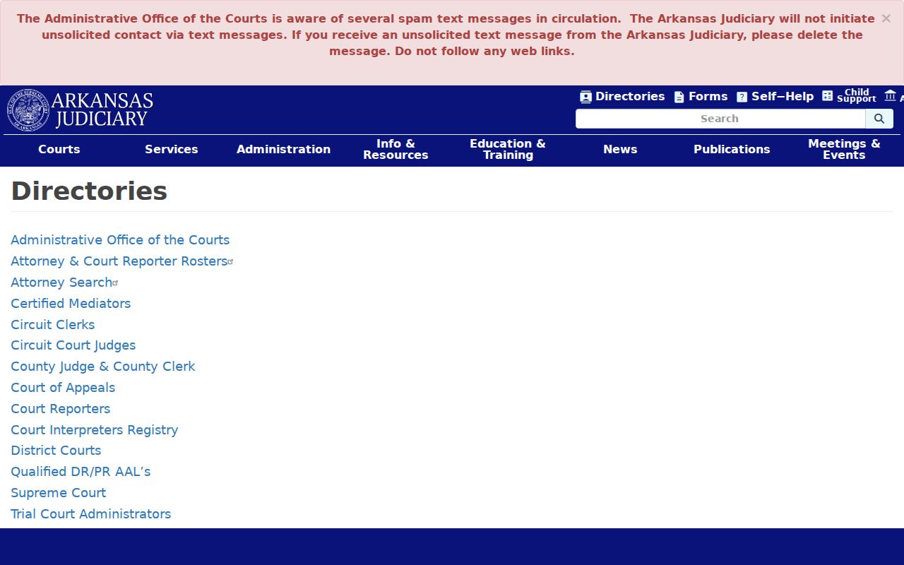 Circuit Court directory used to route Howard County felony case questions