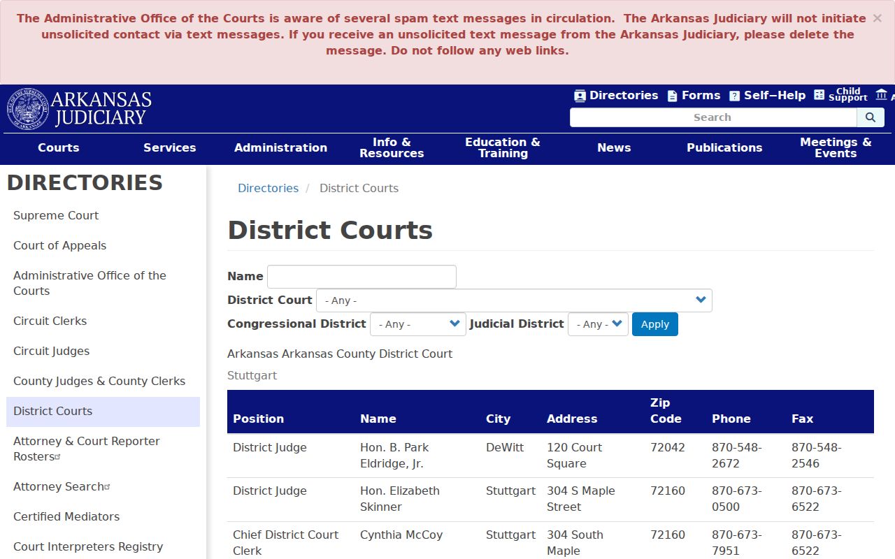 Arkansas District Court directory for Howard County lower-level criminal cases