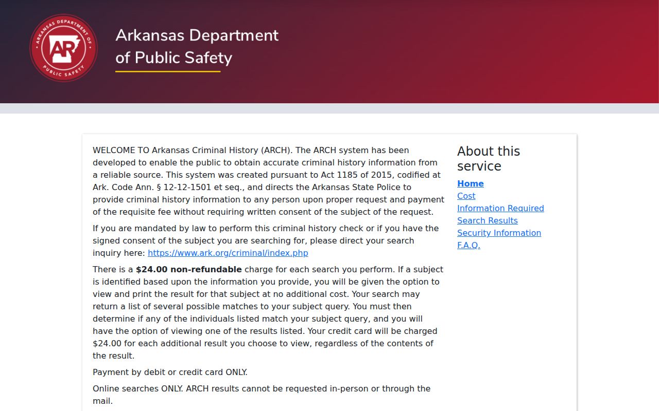 Howard County criminal history ARCH public records search