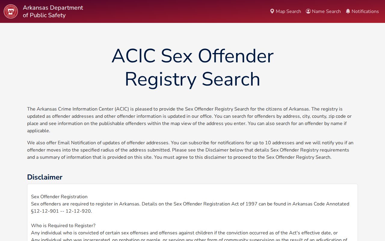 Howard County criminal history Arkansas sex offender registry search